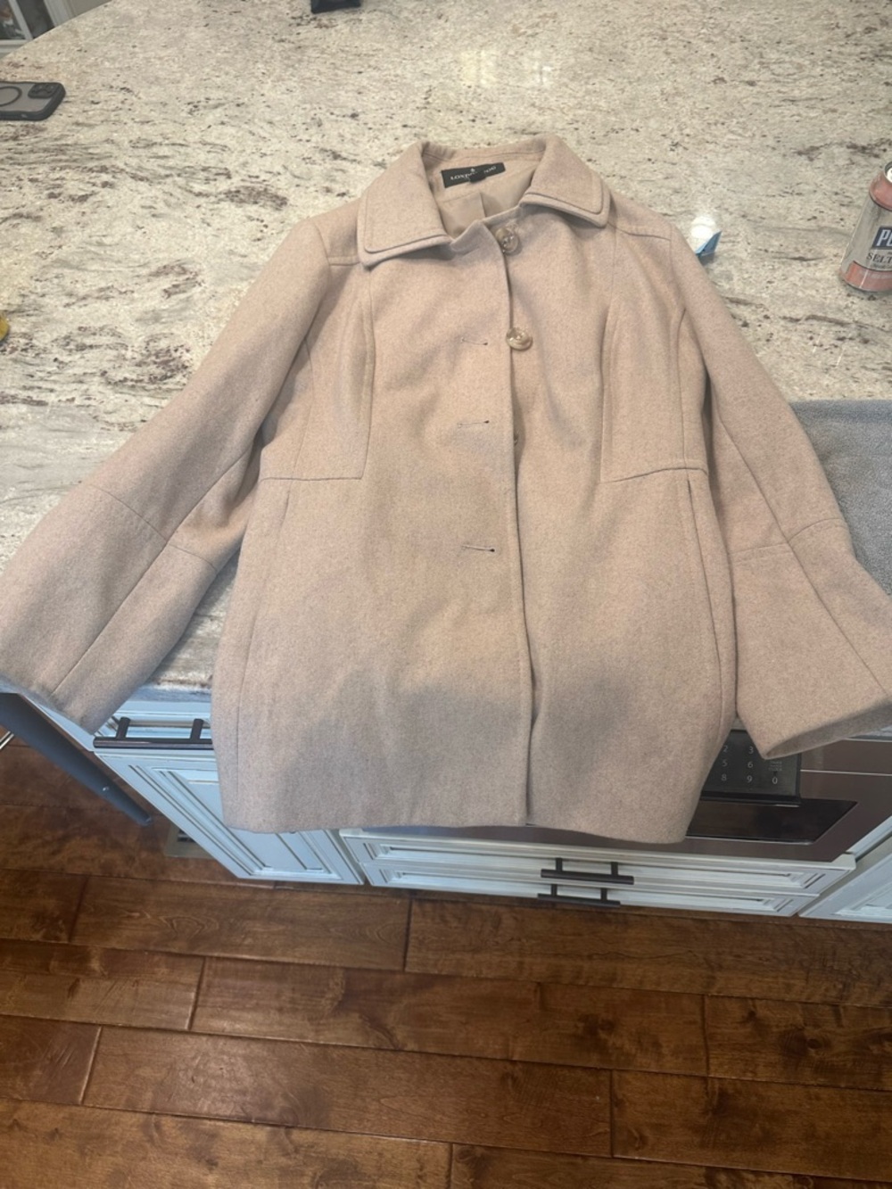 Women’s Light Beige Wool-Blend Coat - Classic Single-Breasted Jacket‎
